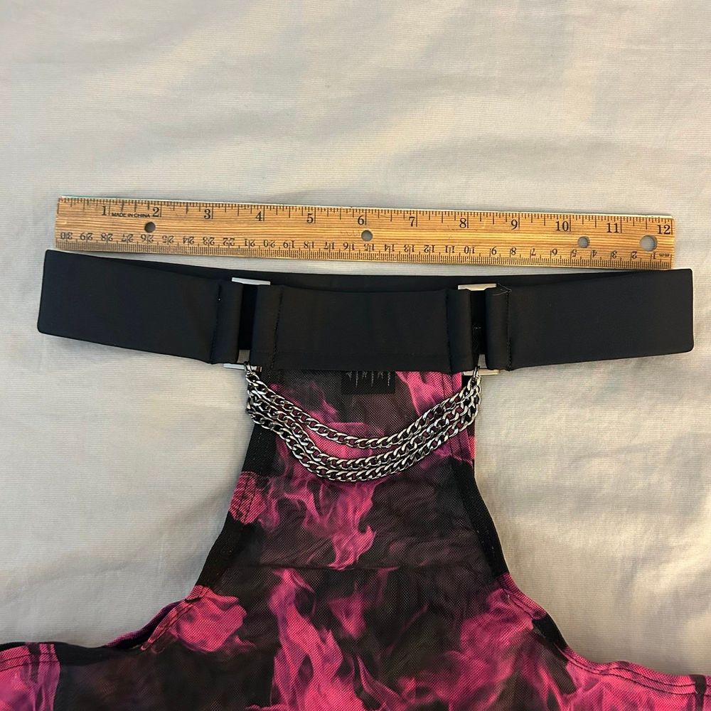 Syzygy The Label Mesh Mini Skirt, Burner Barbie, Pink Black, Rave Cover-Up - Picture 6 of 9